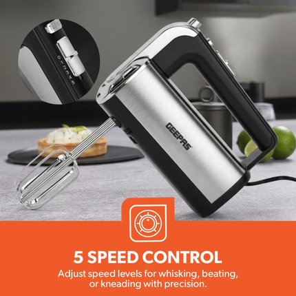 Geepas GHM2001 400W Electric Hand Mixer with 5 Speeds & Turbo