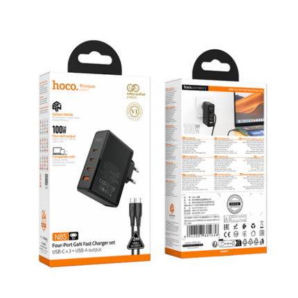 N85 Vigoroso 100W Multi-Port Fast Charger with Cable