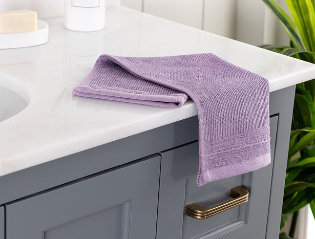 Antonin Lurex Light Damson Cotton Hand Towel