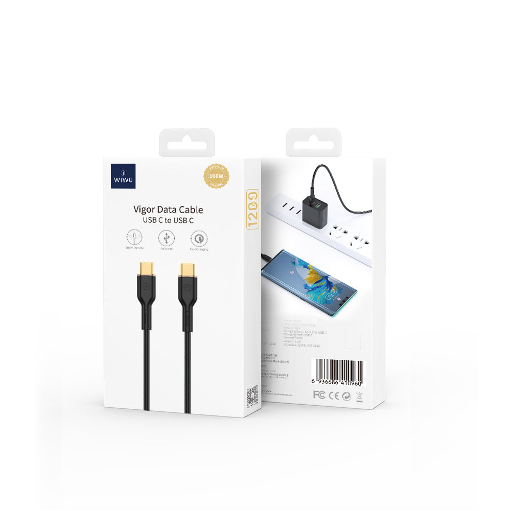 كابل شحن سريع من USB-C إلى USB-C بقوة 100 واط | Wi-C018 CC كابل شحن سريع من USB-C إلى USB-C بقوة 100 واط | Wi-C018 CC