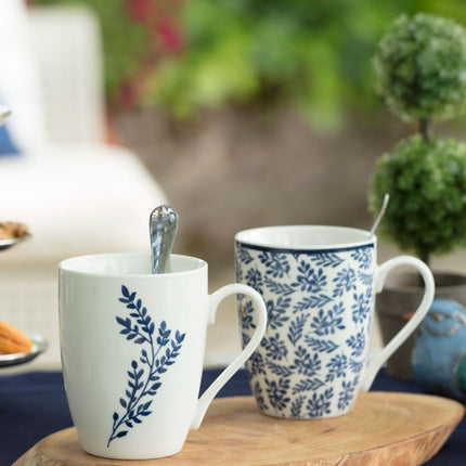 New Bone China Blue Tea Cup Set 300ml – 2 Pieces