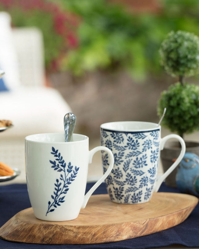New Bone China Blue Tea Cup Set 300ml – 2 Pieces