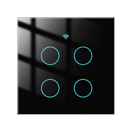 MOES - WIFI Smart Switch - 4Gang - EU Type - Black