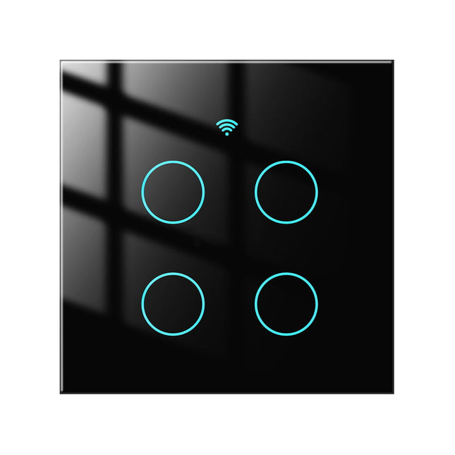 MOES - WIFI Smart Switch - 4Gang - EU Type - Black