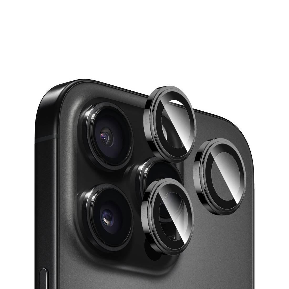 BLUEO NPB27 Original Metal Frame Lens Protector Glass (3 pcs/package) for iPhone 15 Pro (6.1″) - Black BLUEO NPB27 Original Metal Frame Lens Protector Glass (3 pcs/package) for iPhone 15 Pro (6.1″) - Black
