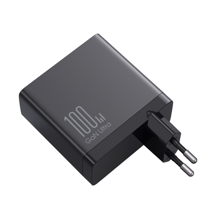 GaN Ultra JR-TCG04EU 100W 3C1A Fast Charger-Black+100W C to C Cable 1.2m-Black (EU)