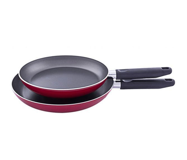 Prestige Aluminum Twin Frypan Set, 2 Pieces, Red