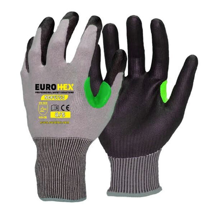 قفاز تقطيع 18 قياس من EuroHex بطبقة راحة نيتريل رغوي | NDF6753