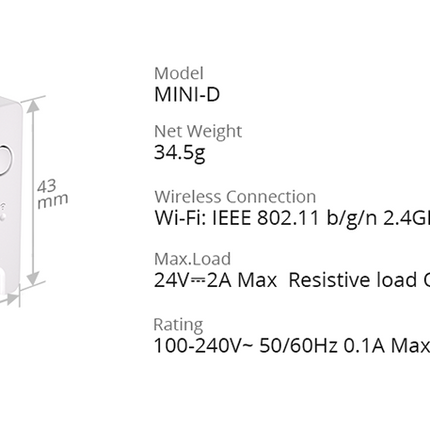 MINI-D SONOFF MINI Dry Wi-Fi Smart Switch | MINI-D