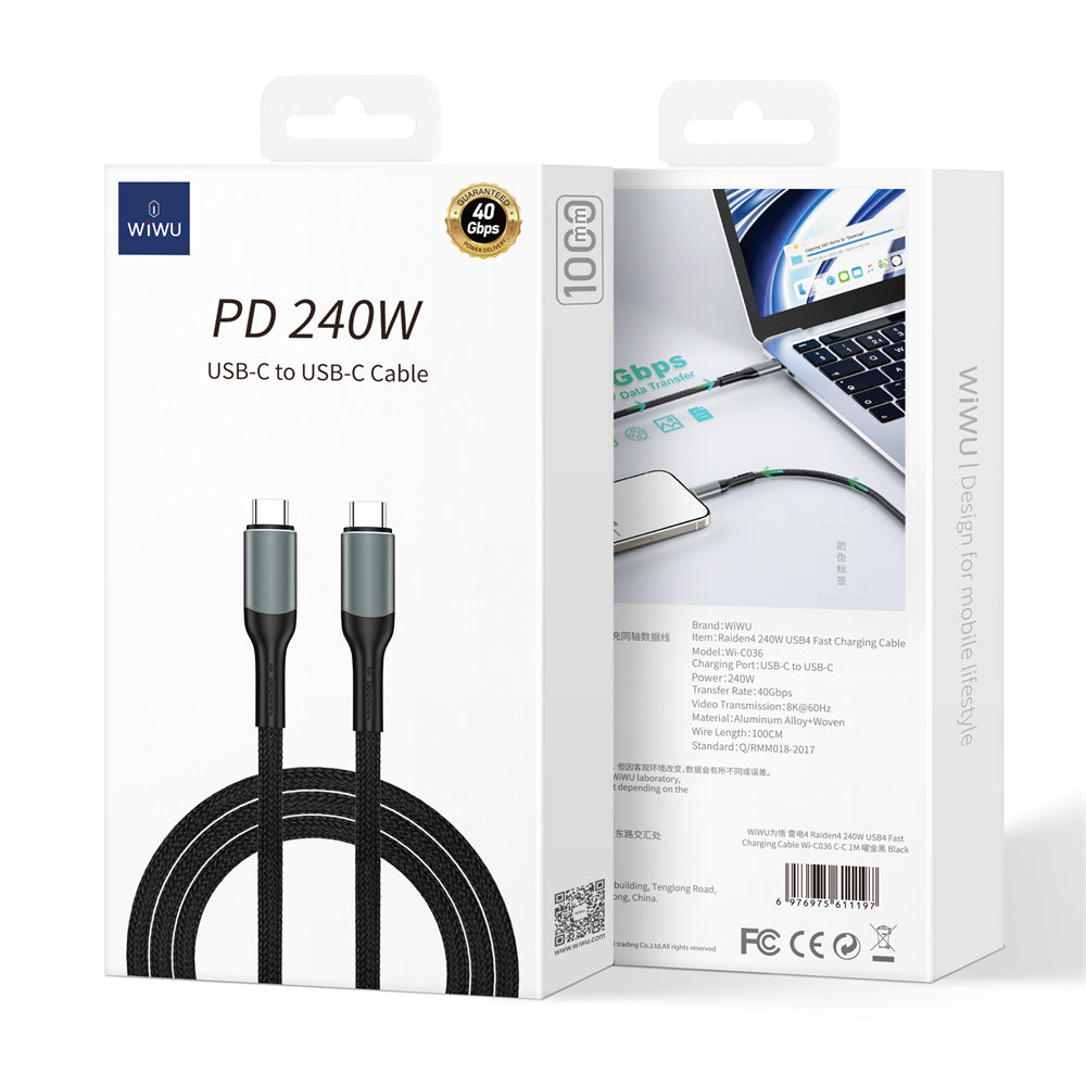 كابل شحن Thunderbolt4 بقوة 240 واط CC | Wi-C036 كابل شحن Thunderbolt4 بقوة 240 واط CC | Wi-C036
