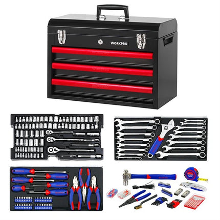 Workpro 408‑Piece Mechanics Tool Set