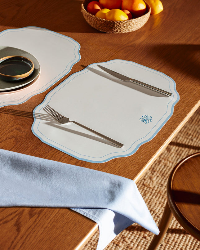 Coraline Blue Placemat - Contemporary Table Setting