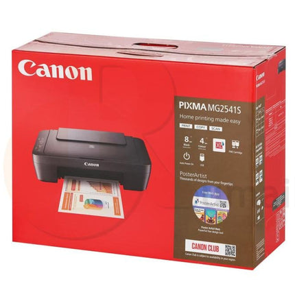 Canon PIXMA MG2541S All-in-One Inkjet Printer - Print, Copy, Scan - Compact Design - FINE Cartridge Technology - Quiet Mode - Black