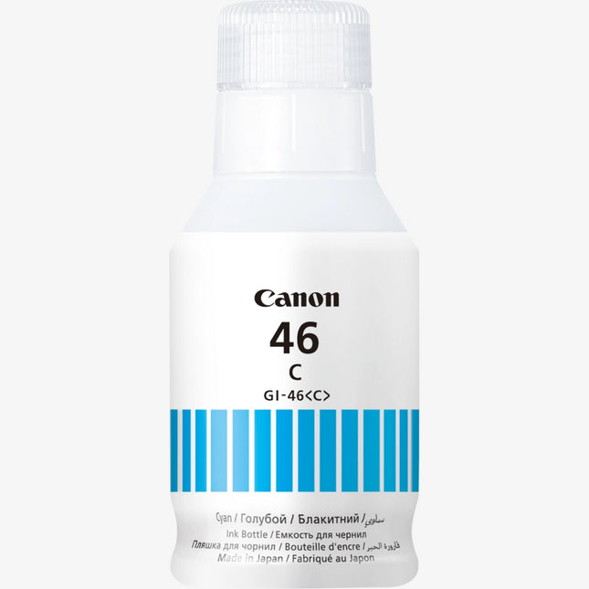 Canon GI-46 Genuine High Yield Ink Bottle - Choose Color: Cyan or Yellow - Pigment-Based Ink - Compatible with MAXIFY GX Series MegaTank