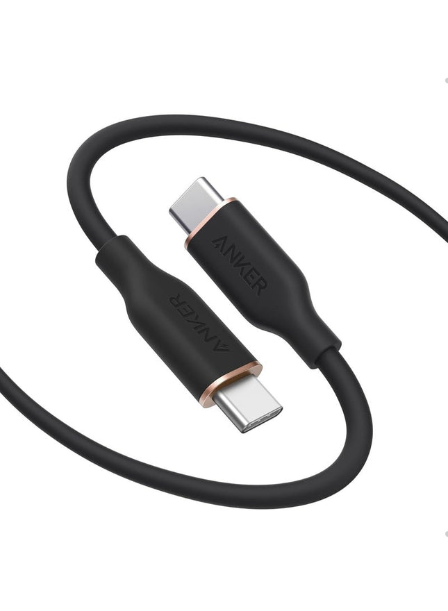 كابل Anker من USB-C إلى USB-C 240W — شحن سريع ونقل بيانات (أسود)