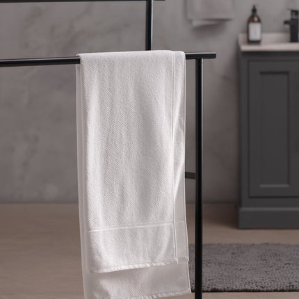 Hotel Collection Riz Jacquard White Bath Towel