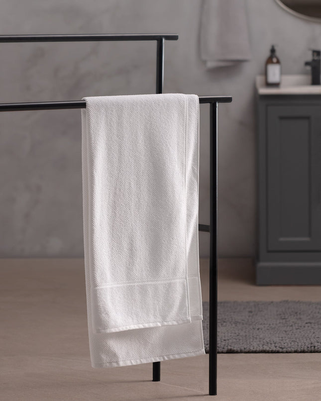 Hotel Collection Riz Jacquard White Bath Towel