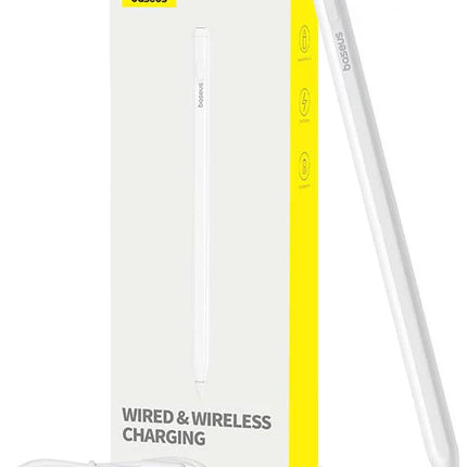 Baseus Smooth Writing Series 2 Active Stylus - Dual Charging Modes (Wireless and Wired USB-C) - Palm Rejection Technology - Tilt Sensitivity - Magnetic Attachment - Global Short-Cut Button