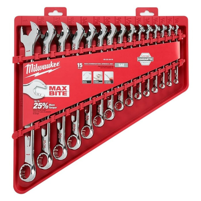 Milwaukee 15-Piece Imperial Combination Spanner Set Milwaukee 15-Piece Imperial Combination Spanner Set