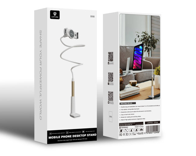LENYES CR166 Magnetic Car Phone Holder- White