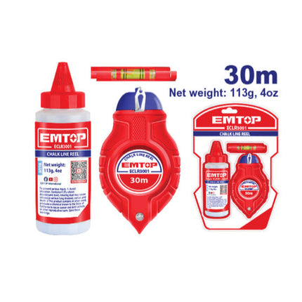 EMTOP ECLR3001 30m Chalk Line Reel