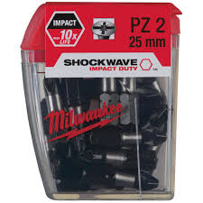 بت مفك براغي Milwaukee Shockwave Impact Duty PZ2 x 25 مم بت مفك براغي Milwaukee Shockwave Impact Duty PZ2 x 25 مم