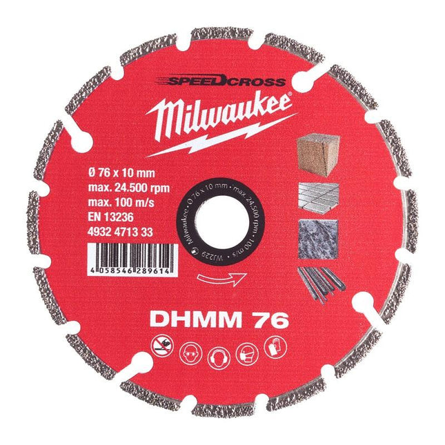 Milwaukee Speed Cross DHMM Diamond Multi Material Blade 76 mm