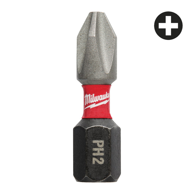 Milwaukee 26-Piece Shockwave PH2 x 25mm Bit Set with Magnetic Bit Holder