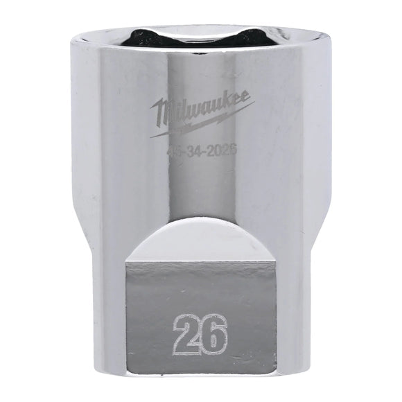 Milwaukee 1/2" Drive Standard Metric Socket - 26 mm
