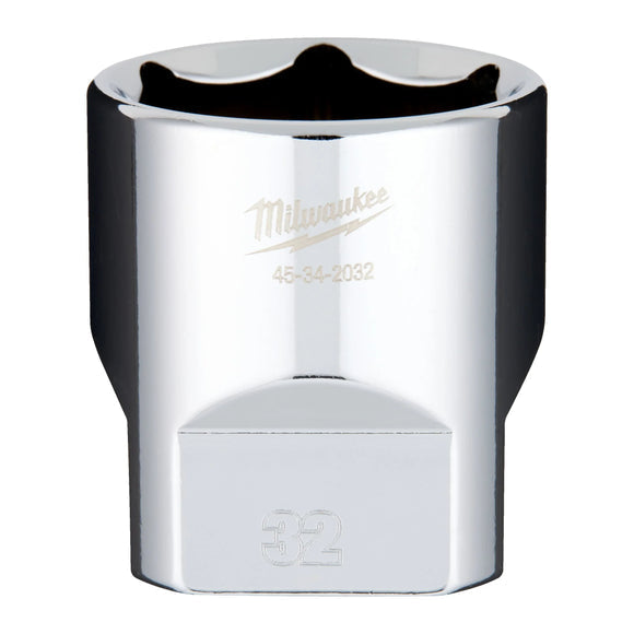 Milwaukee 1/2" Drive Standard Metric Socket - 32 mm