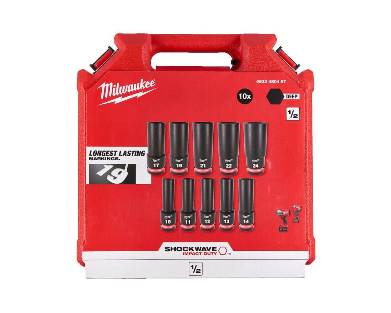 Milwaukee ½″ Drive SHOCKWAVE Deep Impact Socket Set (10 Pieces) Milwaukee ½″ Drive SHOCKWAVE Deep Impact Socket Set (10 Pieces)