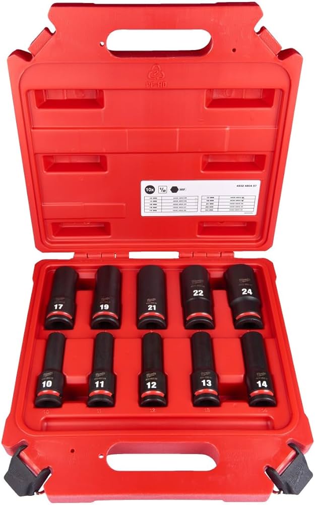 Milwaukee ½″ Drive SHOCKWAVE Deep Impact Socket Set (10 Pieces) Milwaukee ½″ Drive SHOCKWAVE Deep Impact Socket Set (10 Pieces)