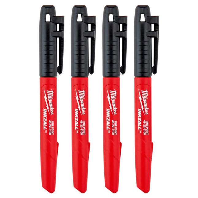 Milwaukee INKZALL™ Black Fine Point Markers - 4 Pack