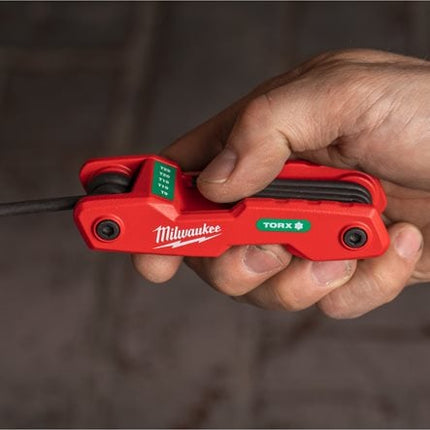 طقم مفاتيح توركس (Torx) ميلواكي (Milwaukee) قابل للطي - 8 قطع