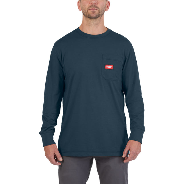 قميص عمل Milwaukee WORKSKIN™ بأكمام طويلة - أزرق، مقاس XL