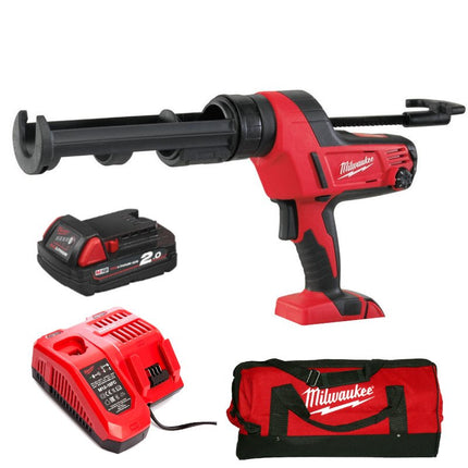 Milwaukee C18PCG/310C-201B 18V Cordless Caulking Gun with 2.0Ah Battery and Charger