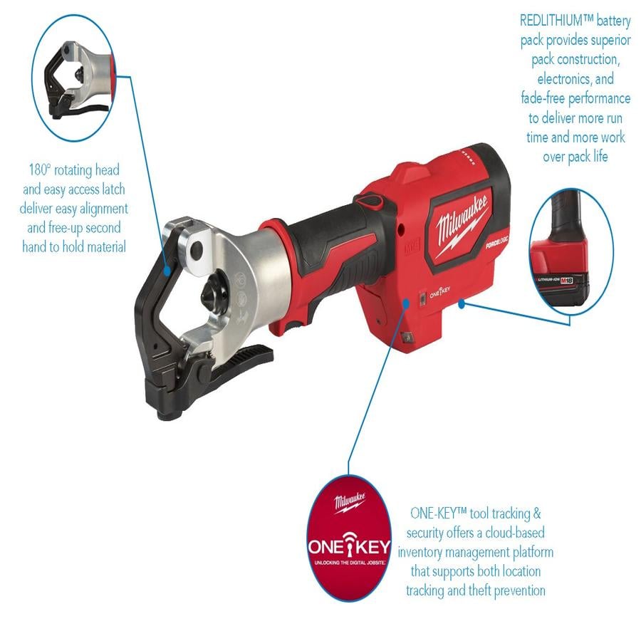 مكبس هيدروليكي بدون قوالب من Milwaukee M18™ FORCE LOGIC™ مكبس هيدروليكي بدون قوالب من Milwaukee M18™ FORCE LOGIC™