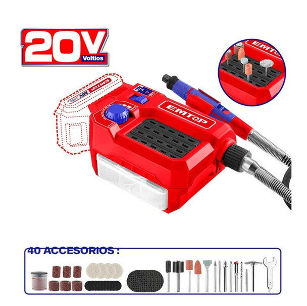 EMTOP ELMG2001 – 20V Cordless Mini Angle Grinder
