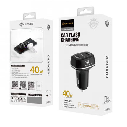  LENYES CA876-TC PD Car Charger -Black