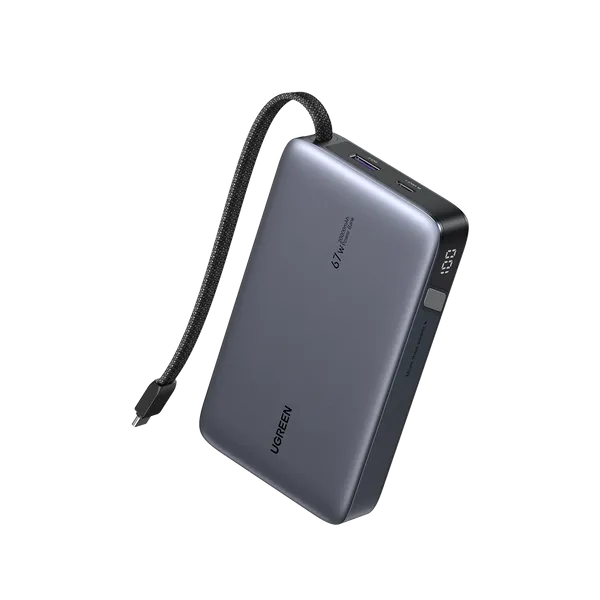 Ugreen Space G 20000mAh Power Bank 65W Built-in Cable