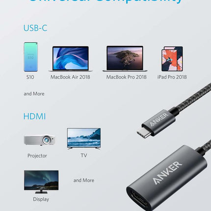 محوّل Anker 310 من USB-C إلى HDMI (بدقة 4K@60Hz) — PowerExpand+ HDMI