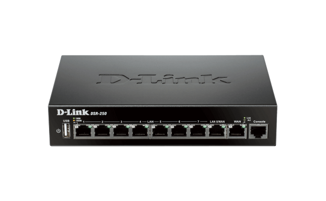 D-Link DSR-250 8-Port Gigabit VPN Router