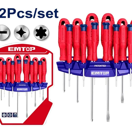 EMTOP ESST1201 – 12 Pcs Screwdriver and Precision Screwdriver Set