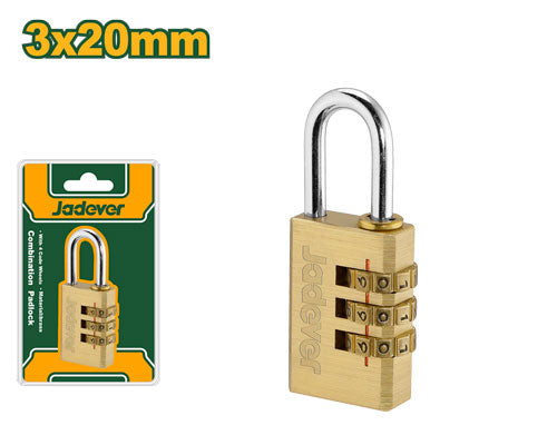 Jadever 3‑Digit Brass Combination Padlock