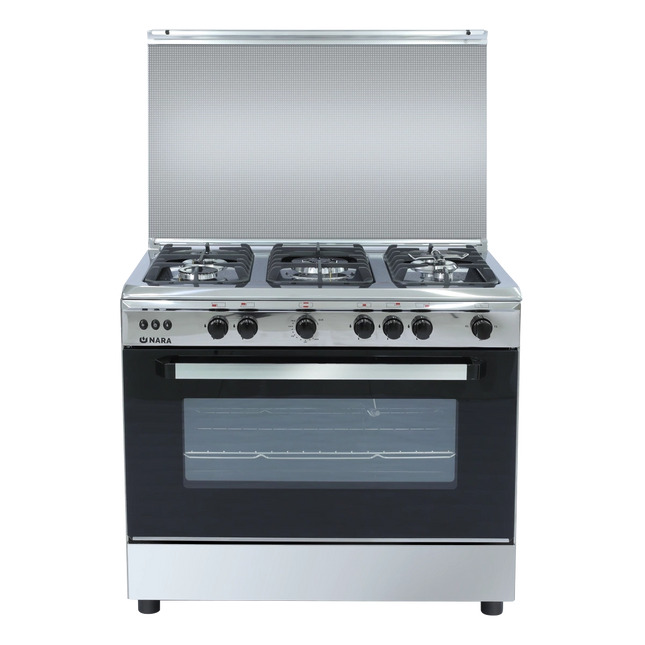 Nara Gas Cooker 90 cm Full Safety Glossy stainless steel top