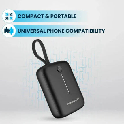 باور بانك باورولوجي (Powerology) سعة 10000 مللي أمبير شحن سريع - متوفر باللونين الأسود والأبيض