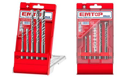 EMTOP SDS Plus Hammer Drill Bits Set - 5 Pieces