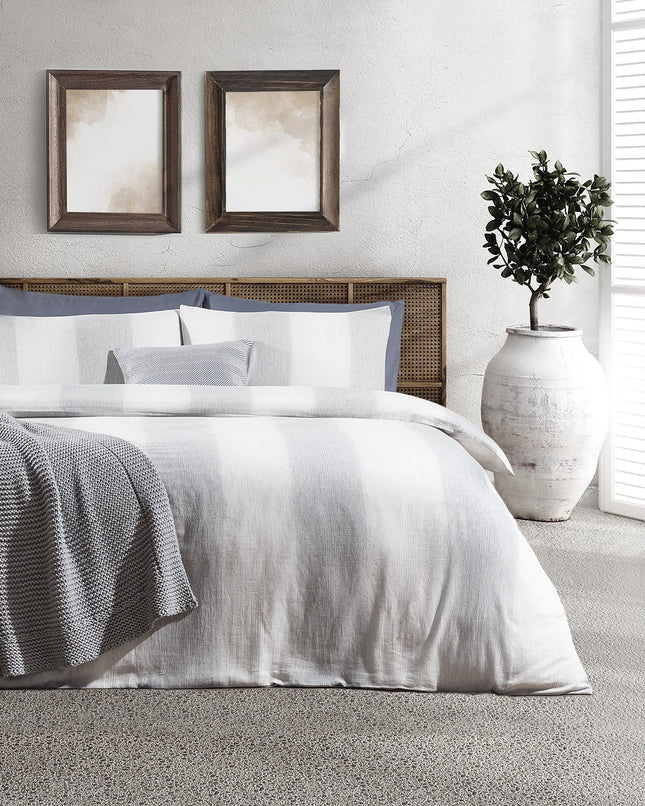 Berthe Gray Dobby Single Duvet Cover Set