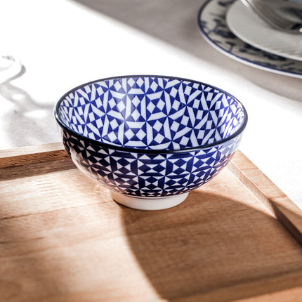 Rêve Bleu Nancy Blue Bone China Bowl with Ethnic Handle