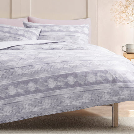 Dash Single Printed Ranforce Duvet Cover Set Damson